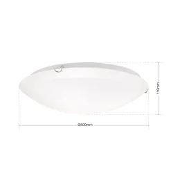 Agada kattovalaisin, opaali lasi, kromi, 50 cm