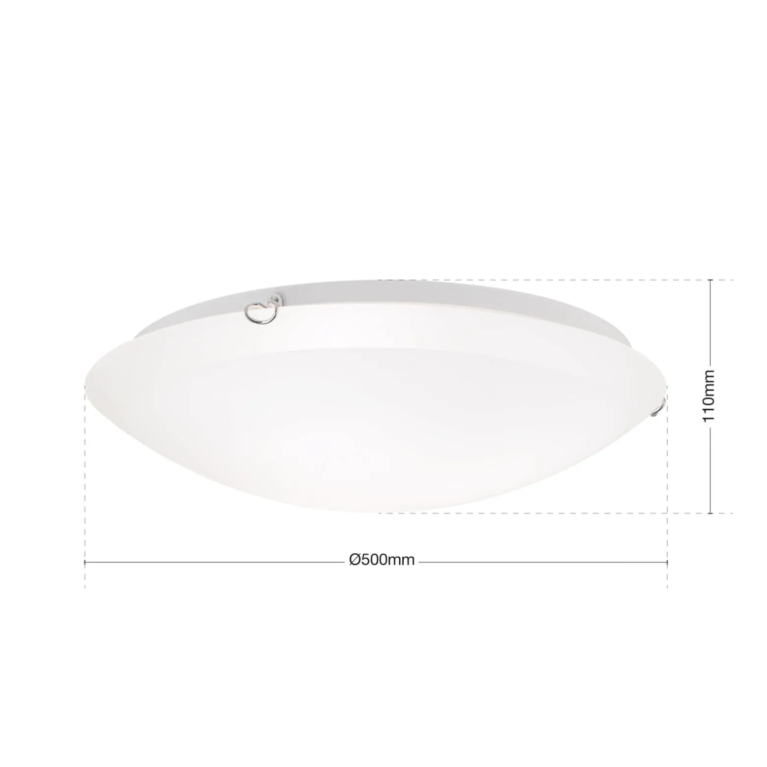 Agada kattovalaisin, opaali lasi, kromi, 50 cm