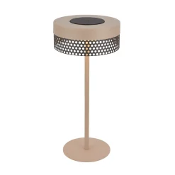 Akkukäyttöinen pöytävalaisin Booha, beige, metalli, IP44, himmennettävä