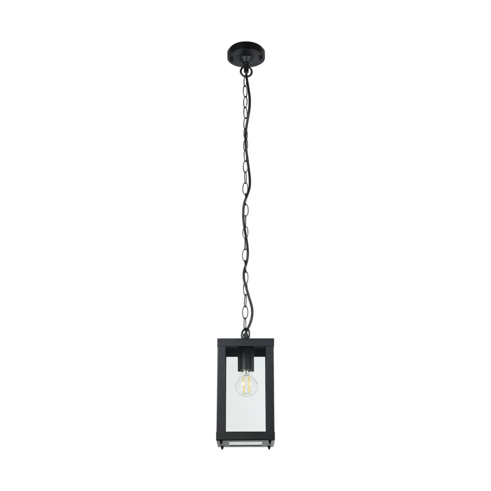 Alamonte 1 -ulkoriippuvalaisin, musta, pituus 15 cm, metallia
