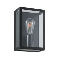 Alamonte-Z-ulkoseinälamppu, musta, korkeus 26 cm, E27-smart