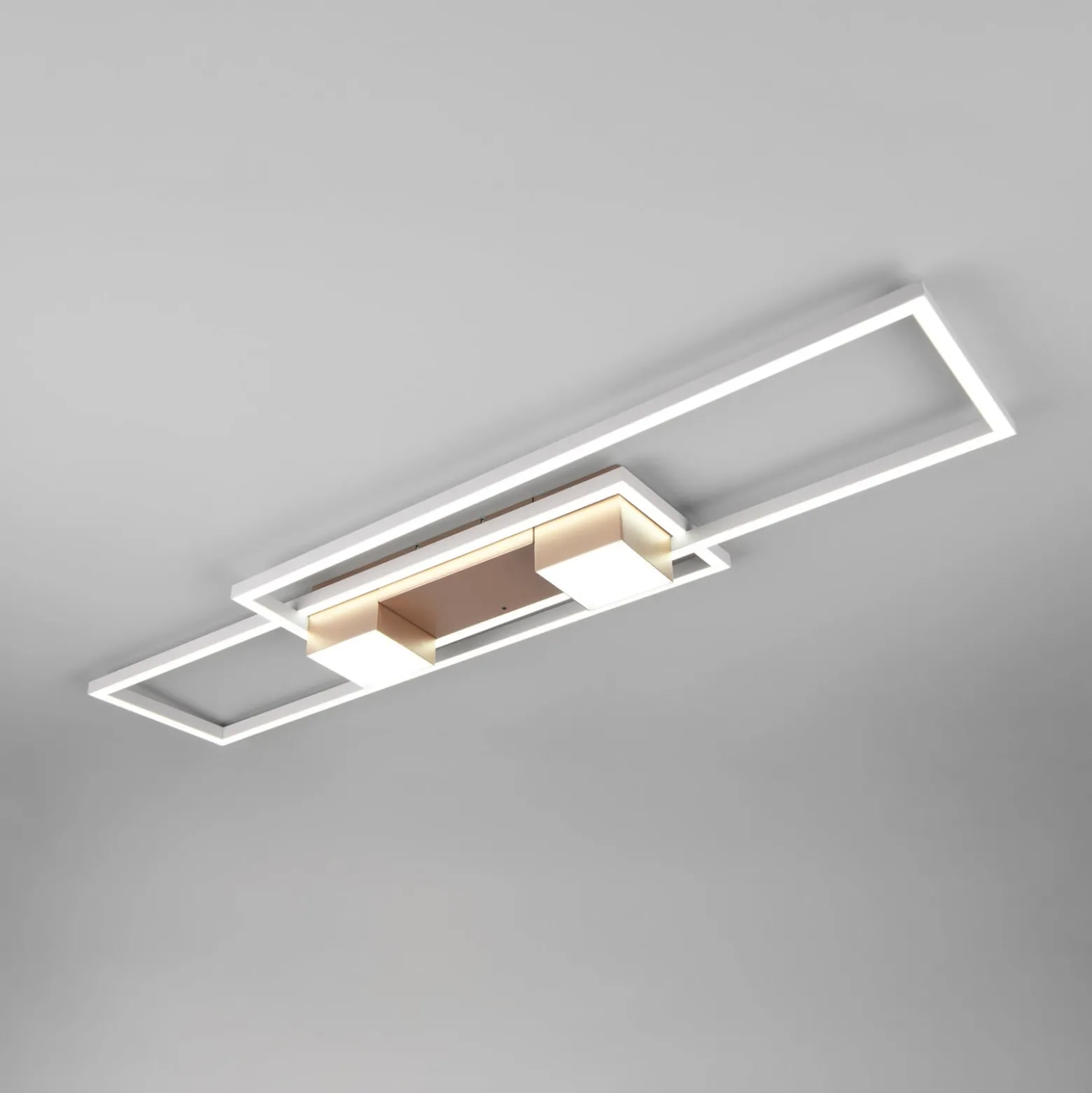 Albany LED-kattovalaisin, ruskea, 100 x 28 cm, alumiini, CCT himmennettävä