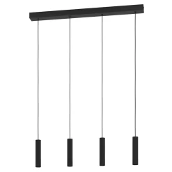 Almudaina LED-riippuvalaisin, musta, pituus 84 cm, 4 valoa,