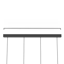 Almudaina LED-riippuvalaisin, musta, pituus 84 cm, 4 valoa,