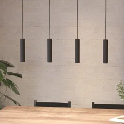 Almudaina LED-riippuvalaisin, musta, pituus 84 cm, 4 valoa,