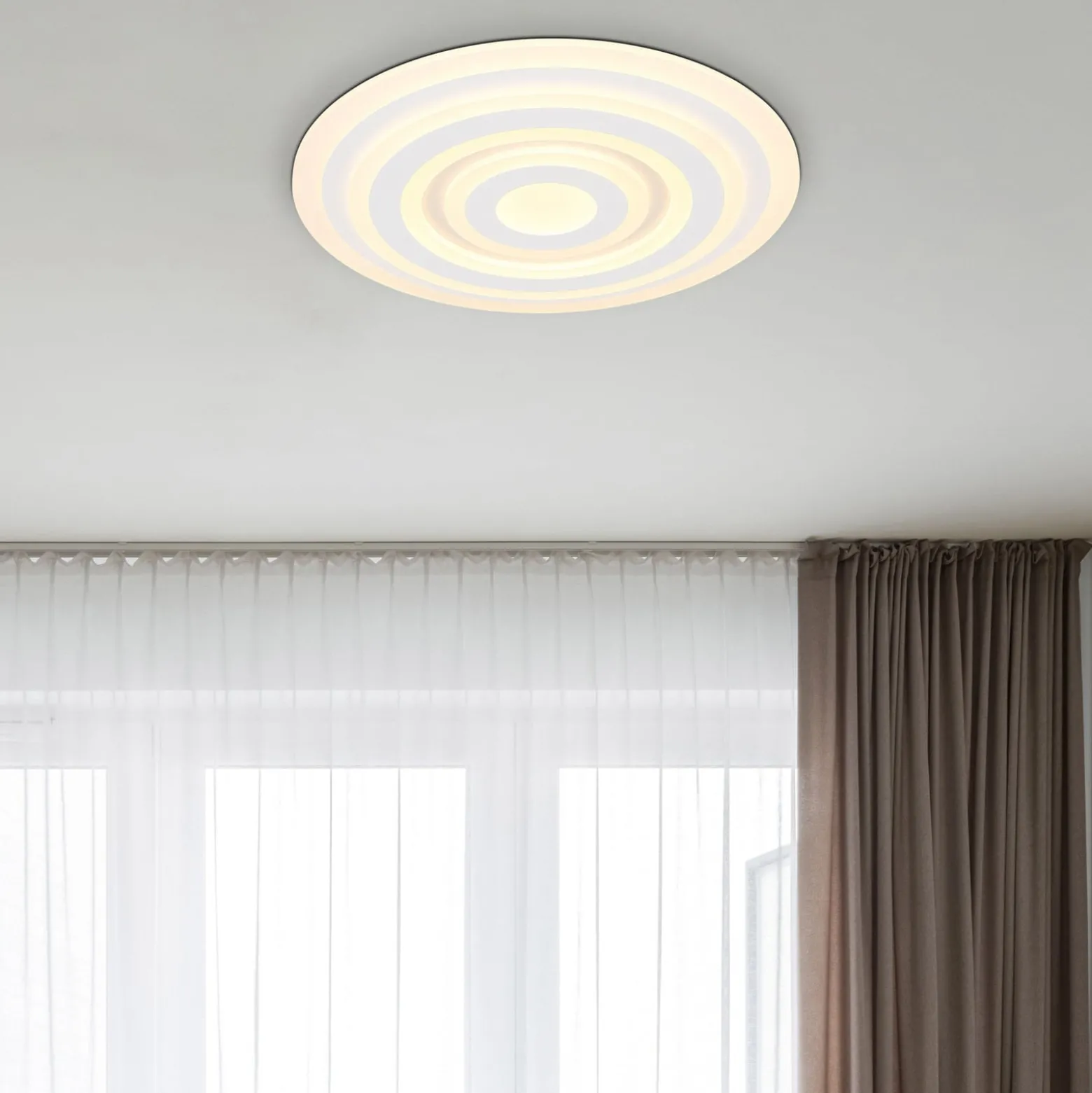 Alois LED-kattovalaisin, valkoinen, Ø 49 cm, metallia/akryyliä