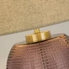 Amethyst pöytävalaisin, beige/vaaleanpunainen, korkeus 37 cm, tekstiili/lasi