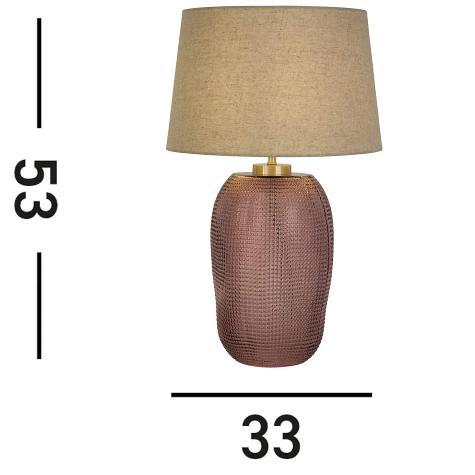 Amethyst pöytävalaisin, beige/vaaleanpunainen, korkeus 37 cm, tekstiili/lasi