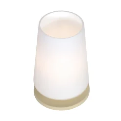 Ancilla-pöytälamppu, kermanvärinen, korkeus 26 cm, metalli, lasi, E27