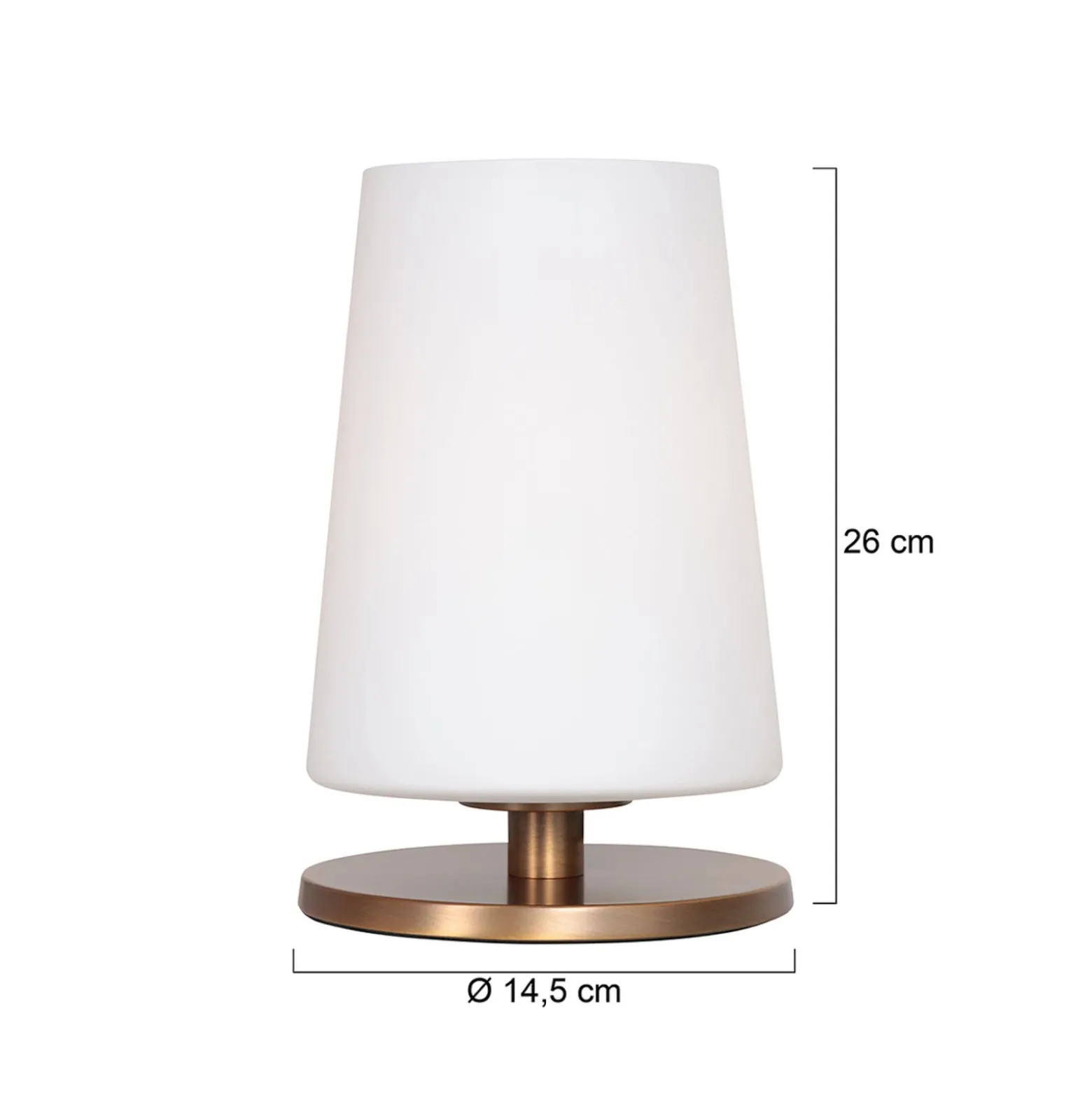Ancilla-pöytälamppu, pronssi, korkeus 26 cm, metalli, lasi, E27