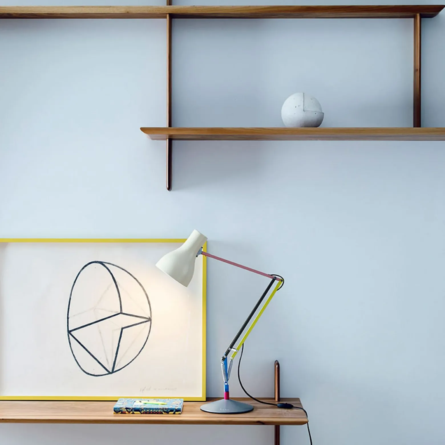 Anglepoise pöytälamppu Type 75 Mini, vaaleanharmaa, 70 cm