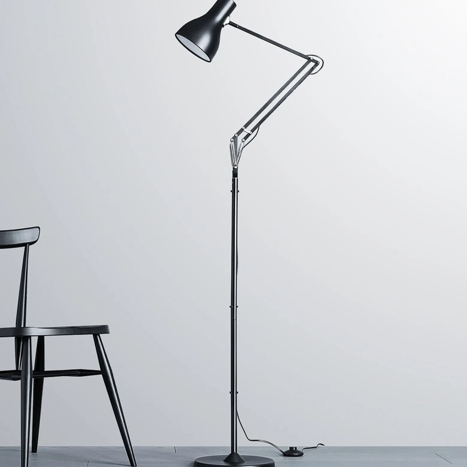 Anglepoise Type 75 lattiavalaisin, samettimusta