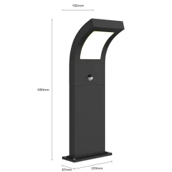 Arcchio Advik LED-pylväsvalaisin, 60 cm, antrasiitti, anturi, IP54