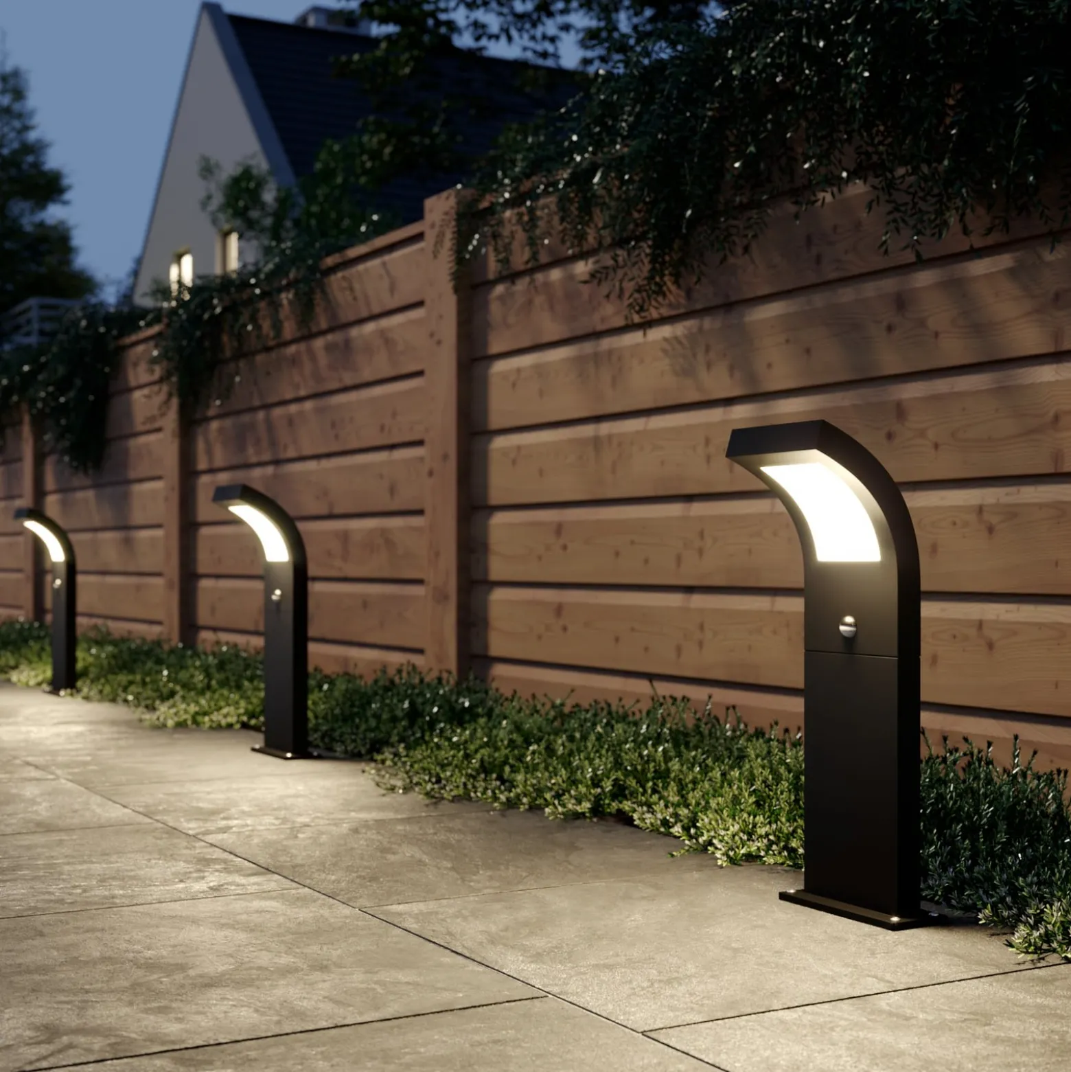 Arcchio Advik LED-pylväsvalaisin, 60 cm, antrasiitti, anturi, IP54