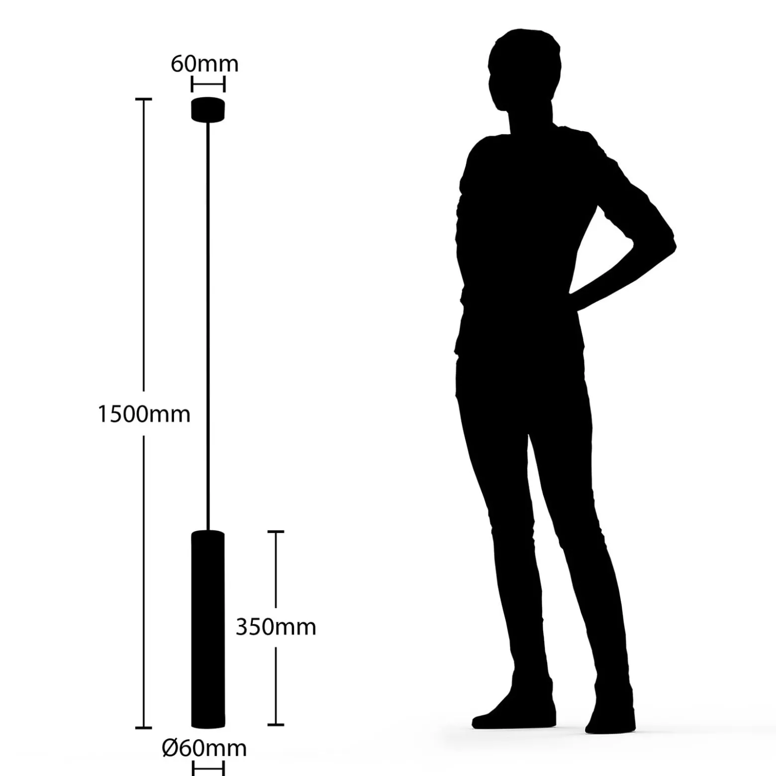 Arcchio Ejona riippuvalaisin, korkeus 35 cm, valkoinen, alumiini