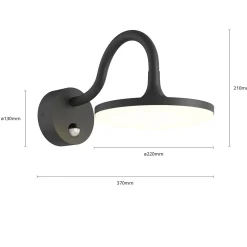 Arcchio Fineria -LED-ulkoseinälamppu tunnistimella