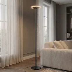 Arcchio Frile LED-lattiavalaisin, musta, korkeus 190 cm, himmennettävä