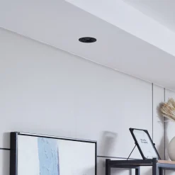 Arcchio Harcos LED-alasvalo, musta, Ø 8 cm, 4 000K