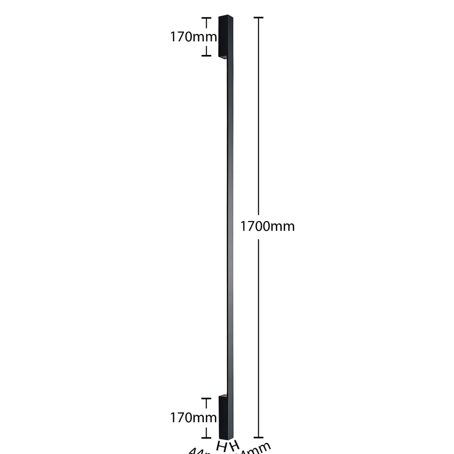 Arcchio Ivano -LED-seinävalaisin 170 cm, musta