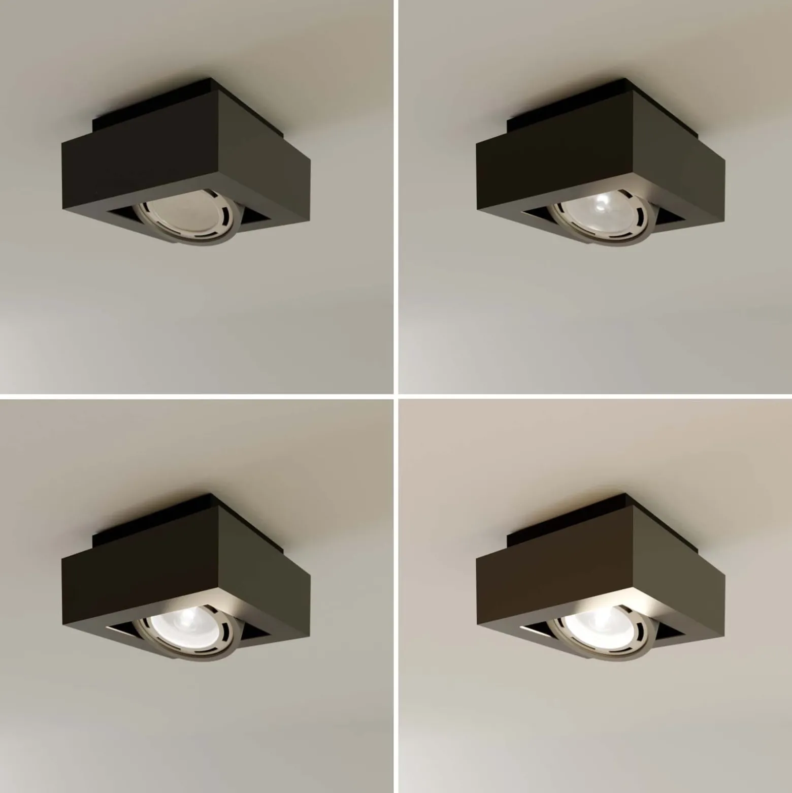 Arcchio kattovalaisin Ronka, harmaa, 19 cm x 19 cm, GU10