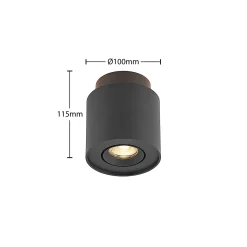 Arcchio kattovalaisin Walisa, Ø 10 cm, musta, metalli, GU10