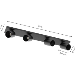 Arcchio kohdevalaisimen Brinja, musta, pituus 65 cm, halkaisija 7 cm,