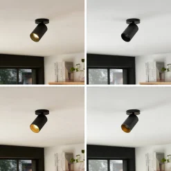 Arcchio-kohdevalaisimen Brinja, musta, pyöreä, korkeus 12 cm, halkaisija 6 cm