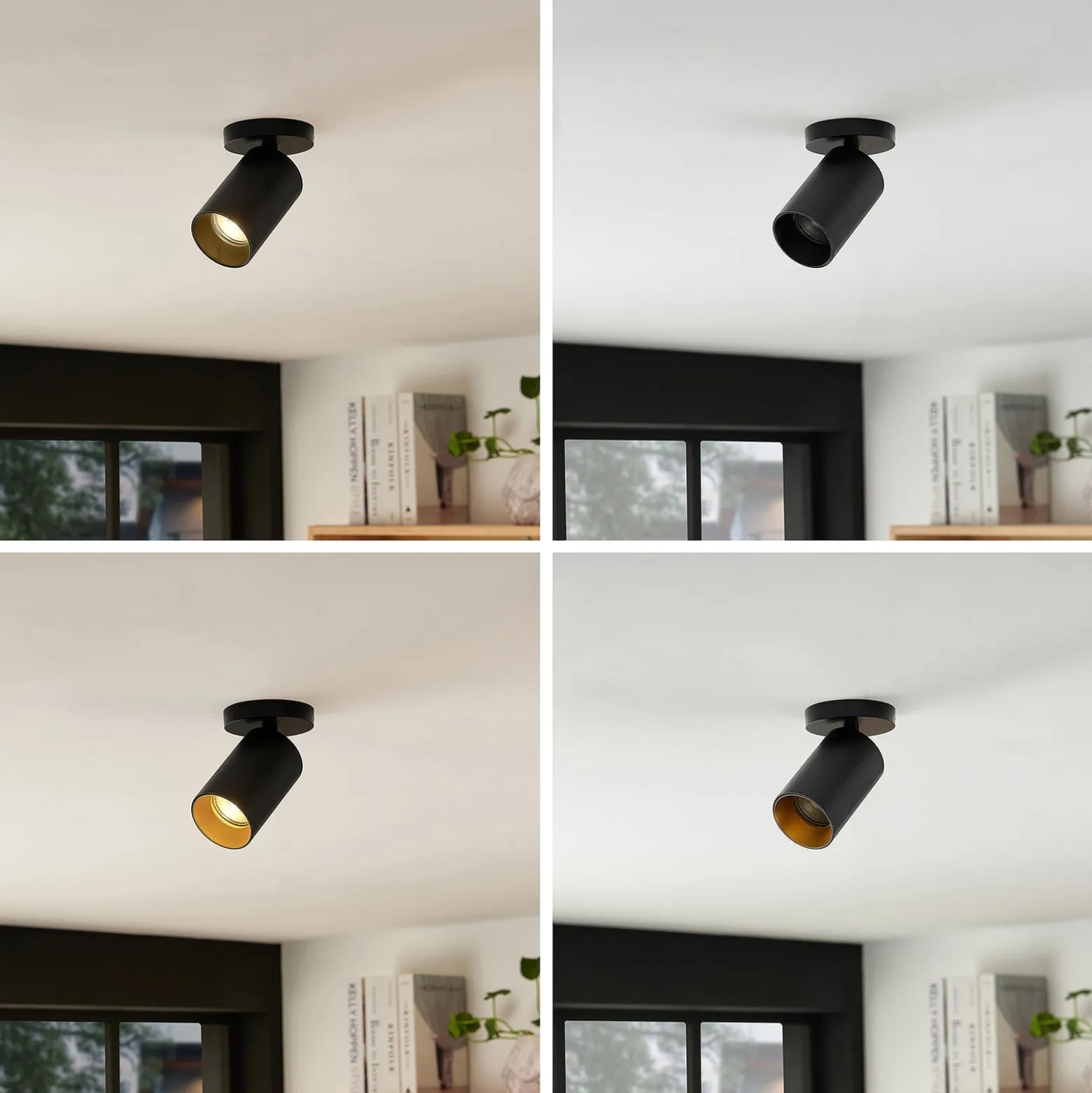 Arcchio-kohdevalaisimen Brinja, musta, pyöreä, korkeus 12 cm, halkaisija 6 cm