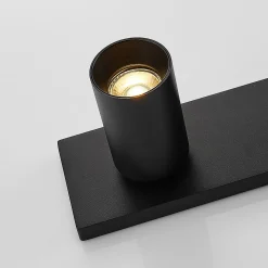 Arcchio-kohdevalaisin Brinja, musta, kulmikas, Ø 6 cm, 3-lamppuinen, GU10