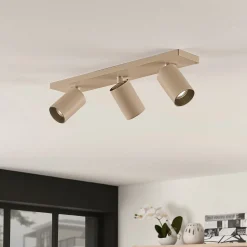 Arcchio-kohdevalaisin Brinja, ruskea, kulmikas, Ø 6 cm, 3-lamppuinen, GU10