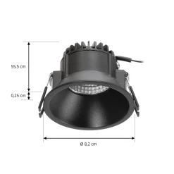 Arcchio LED-alasvalo Niria, musta, 4000K