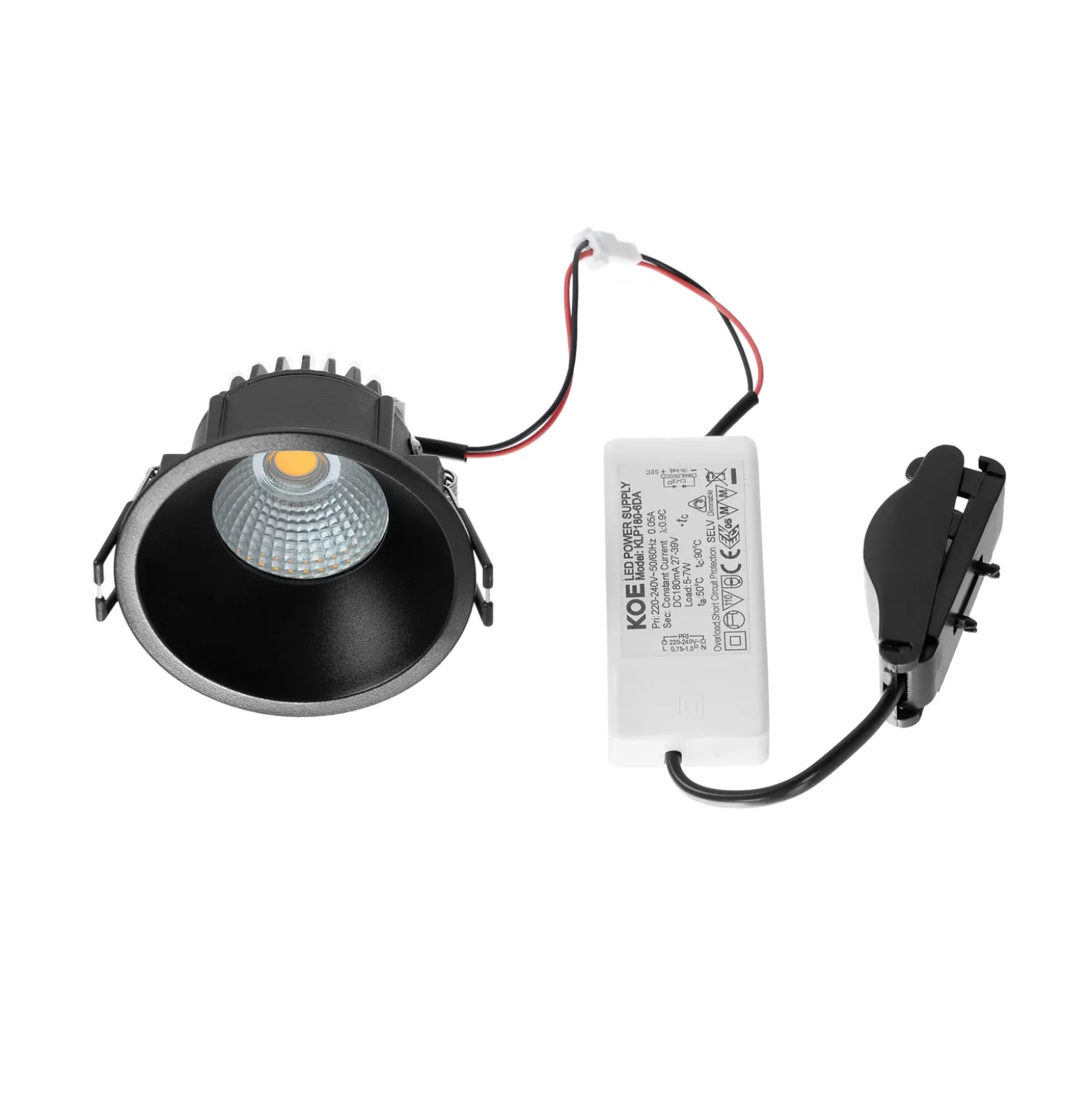 Arcchio LED-alasvalo Niria, musta, 4000K