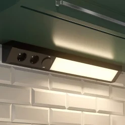 Arcchio LED-kaapinalainen valaisin Ovano, 62 cm, musta, alumiini