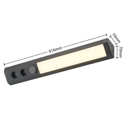 Arcchio LED-kaapinalainen valaisin Ovano, 62 cm, musta, alumiini