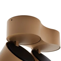 Arcchio LED-kattokohdevalo Rotari, ruskea, 2-lamppuinen, 8,9W