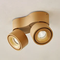 Arcchio LED-kattokohdevalo Rotari, ruskea, 2-lamppuinen, 8,9W