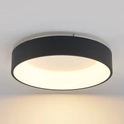 Arcchio LED-kattovalaisin Aleksi, Ø 45cm, musta, metalli, CCT