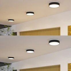 Arcchio LED-kattovalaisin Aleksi, Ø 45cm, musta, metalli, CCT