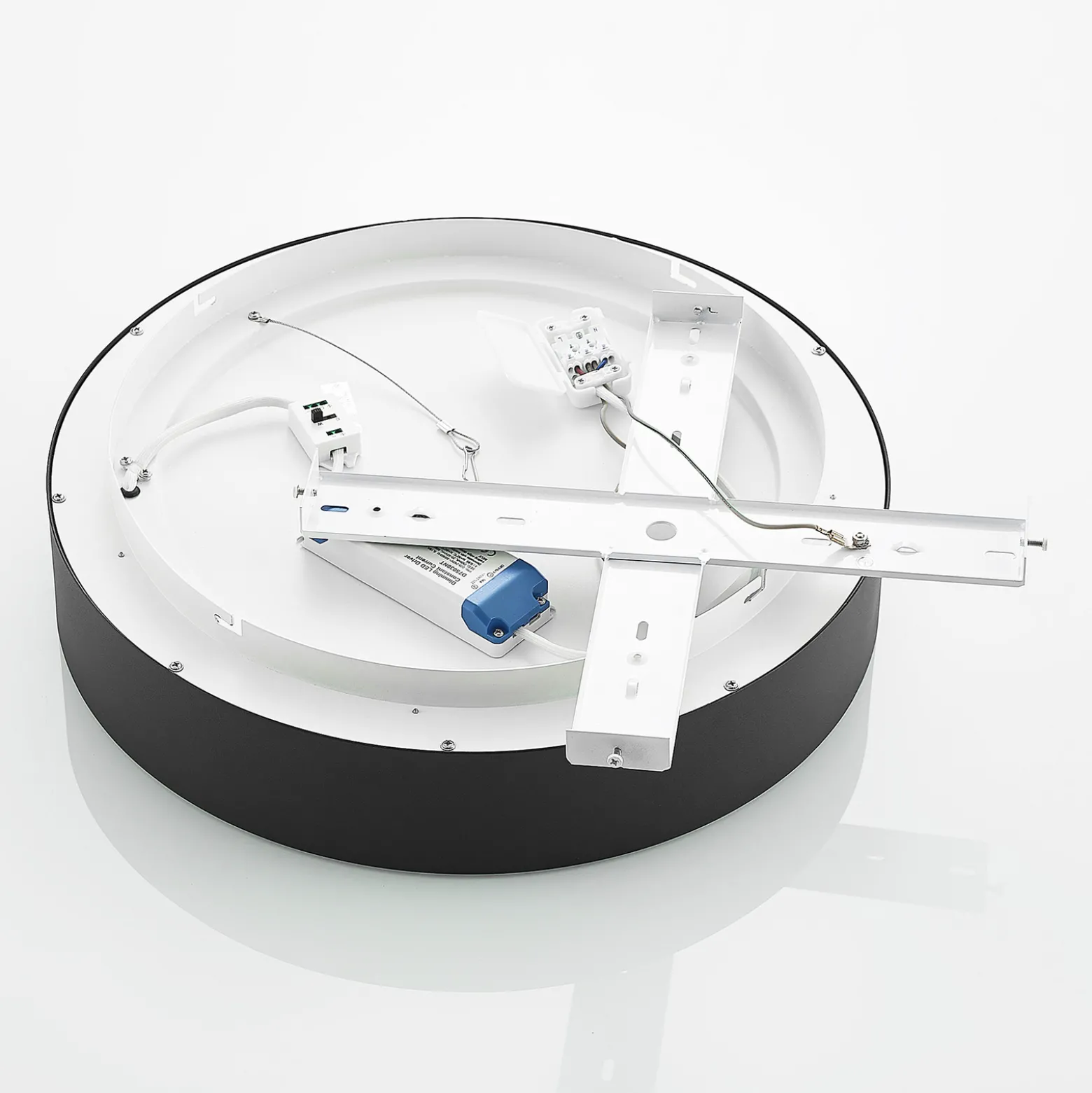 Arcchio LED-kattovalaisin Aleksi, Ø 45cm, musta, metalli, CCT