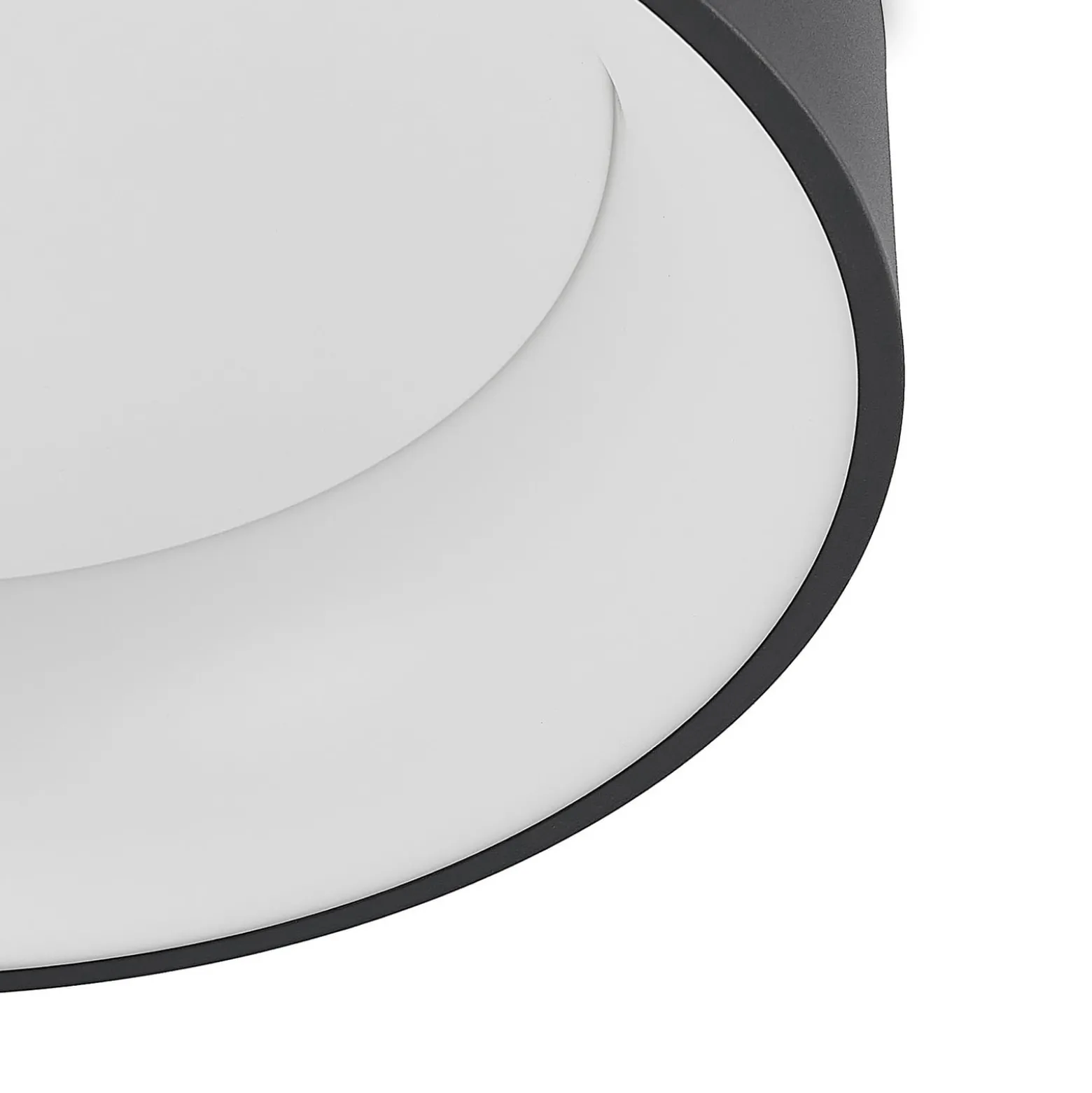 Arcchio LED-kattovalaisin Aleksi, Ø 45cm, musta, metalli, CCT
