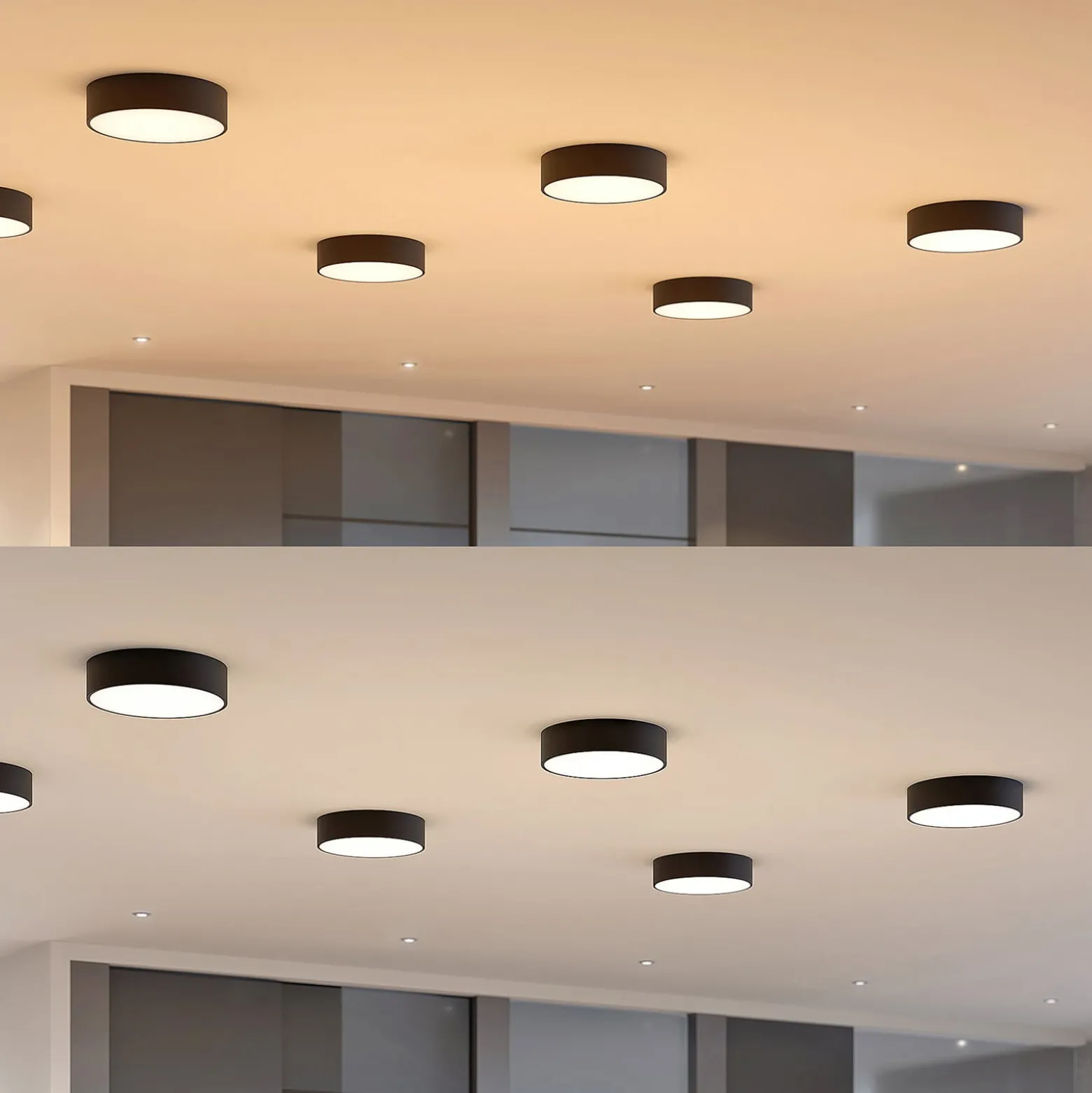 Arcchio LED-kattovalaisin Noabelle, Ø 40 cm, musta, metallia