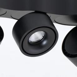 Arcchio LED kattovalaisin Rotari, linssit, 3-valo, musta