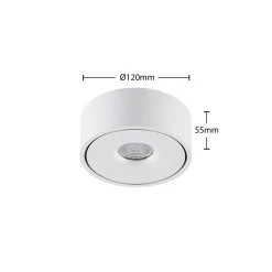 Arcchio LED-kattovalaisin Rotari, valkoinen, metalli, Ø 12 cm