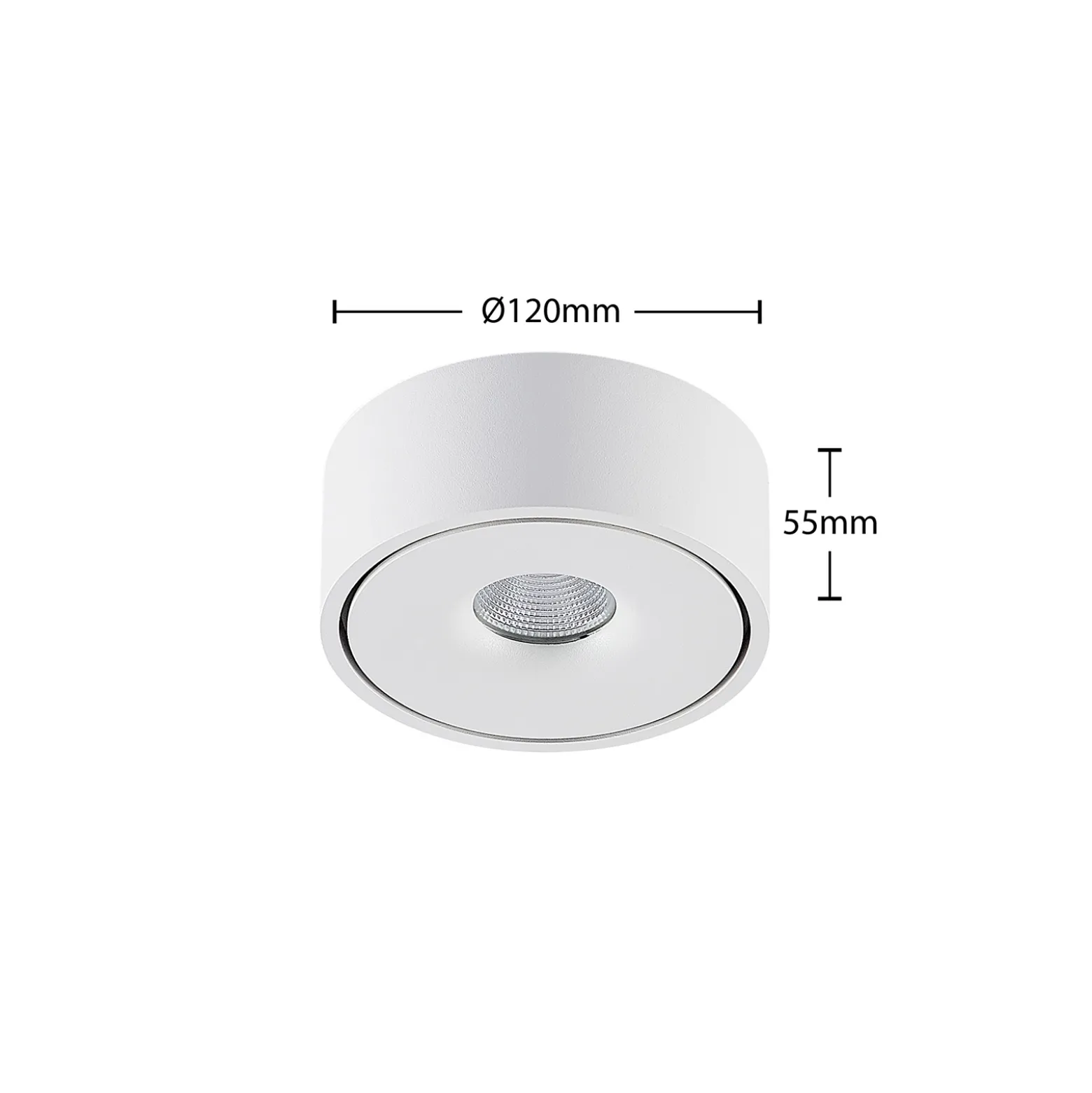 Arcchio LED-kattovalaisin Rotari, valkoinen, metalli, Ø 12 cm