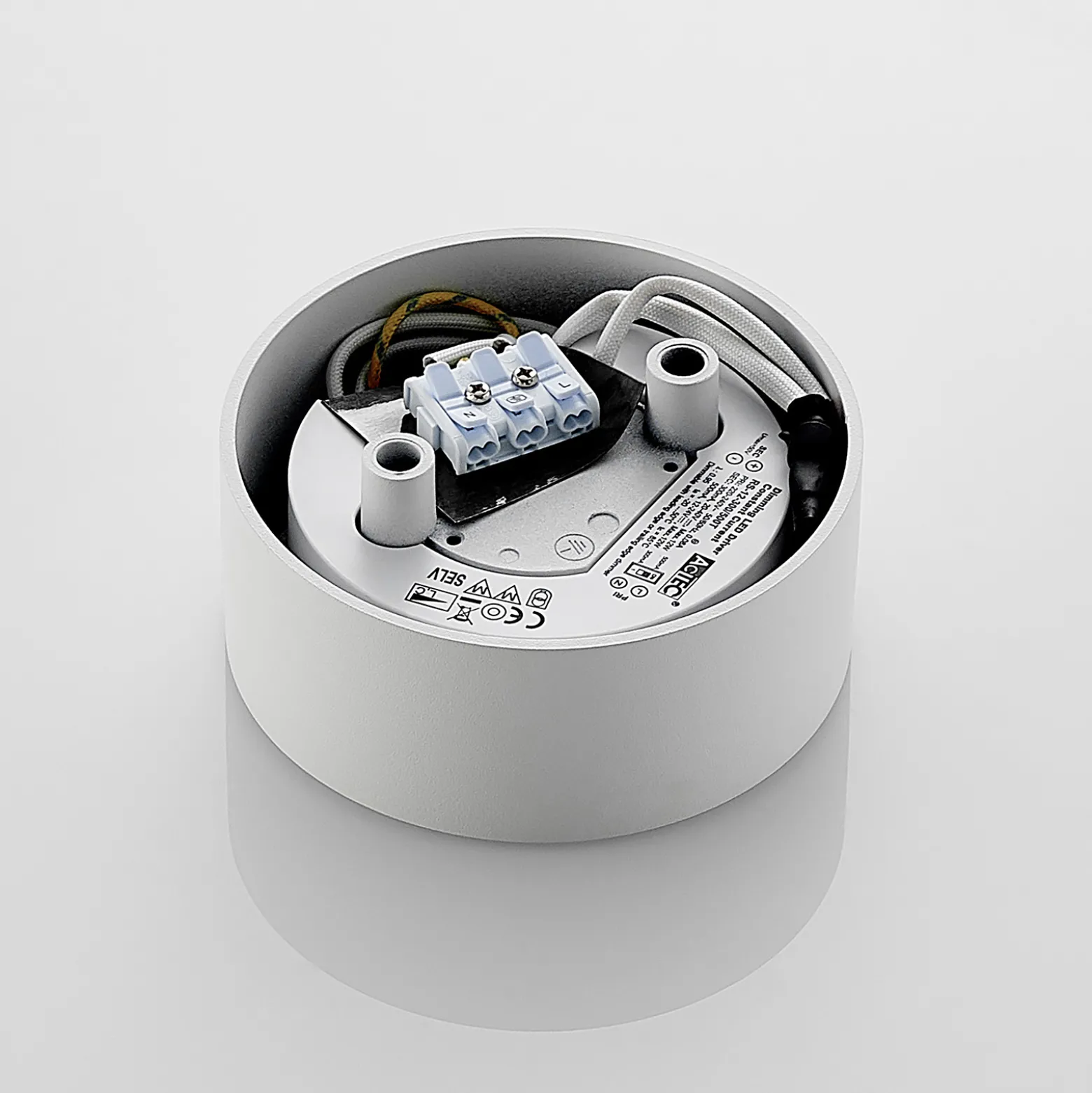 Arcchio LED-kattovalaisin Rotari, valkoinen, metalli, Ø 12 cm