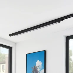 Arcchio LED-kiskovalaisin Harlow, musta, 109 cm, 3 000 K