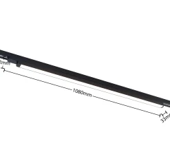 Arcchio LED-kiskovalaisin Harlow, musta, 109 cm, 3 000 K