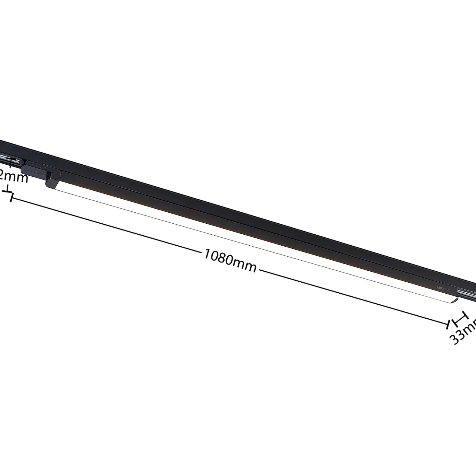 Arcchio LED-kiskovalaisin Harlow, musta, 109 cm, 3 000 K