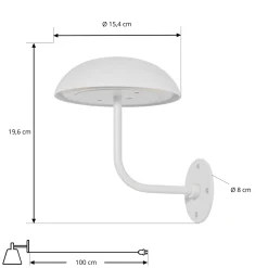 Arcchio LED ladattava pöytävalaisin Thenra, valkoinen, seinäkiinnike