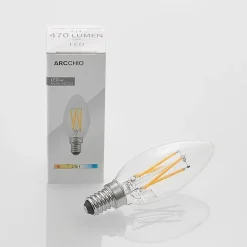 Arcchio LED-lamppu, hehkulanka, kynttilämuotoinen, E14, 4 W, kirkas